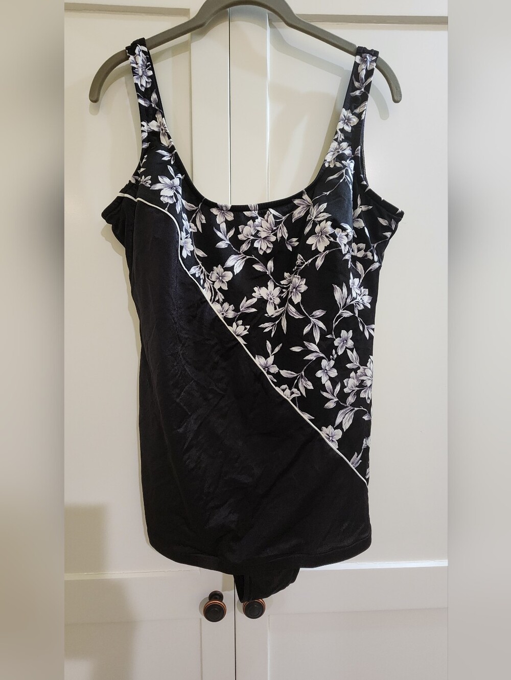 Pacific Connections Black and White Floral Bodysuit